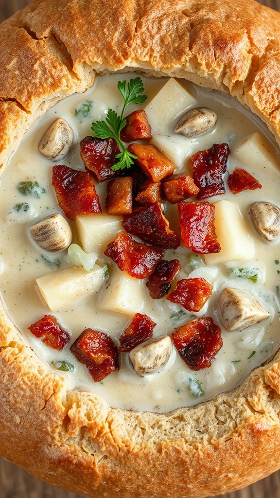 stuffed clam chowder delight