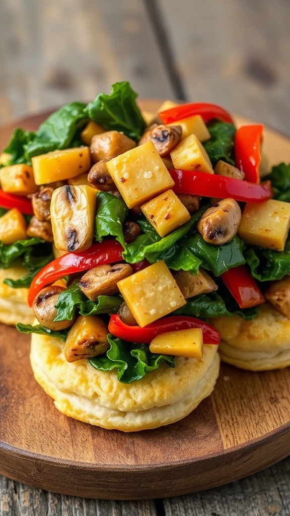 swap spinach for kale add mushrooms