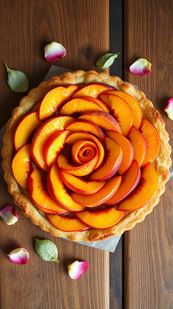 sweet peach rose tart