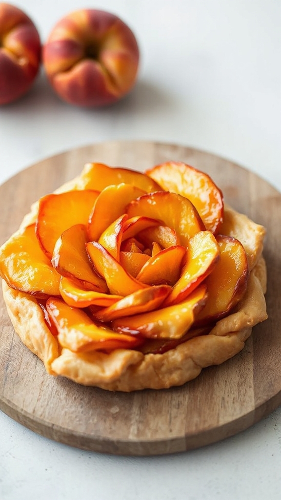 sweet peach rose tart