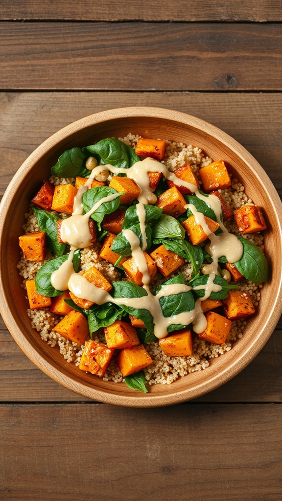 tahini maple roasted quinoa