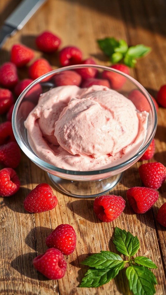 tangy oregon raspberry sherbet