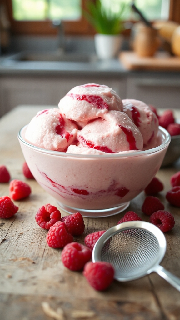 tangy oregon raspberry sherbet