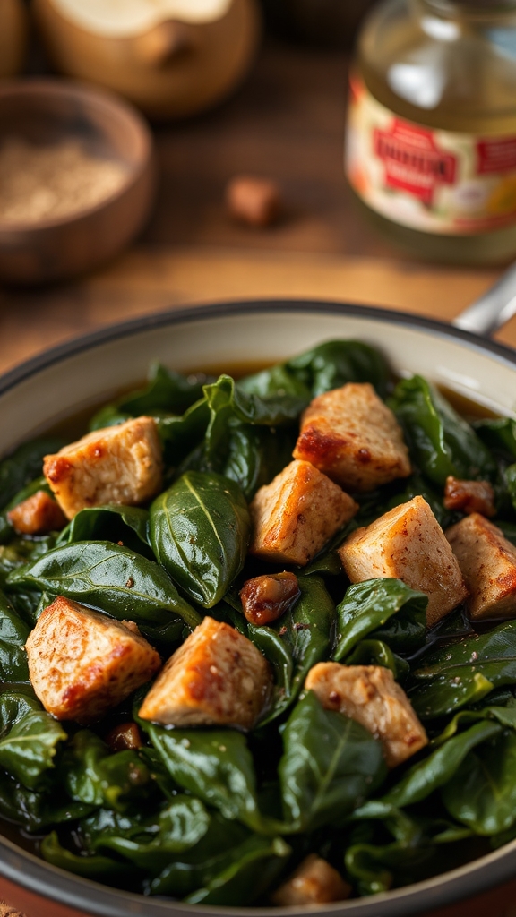 tangy smoked turkey greens