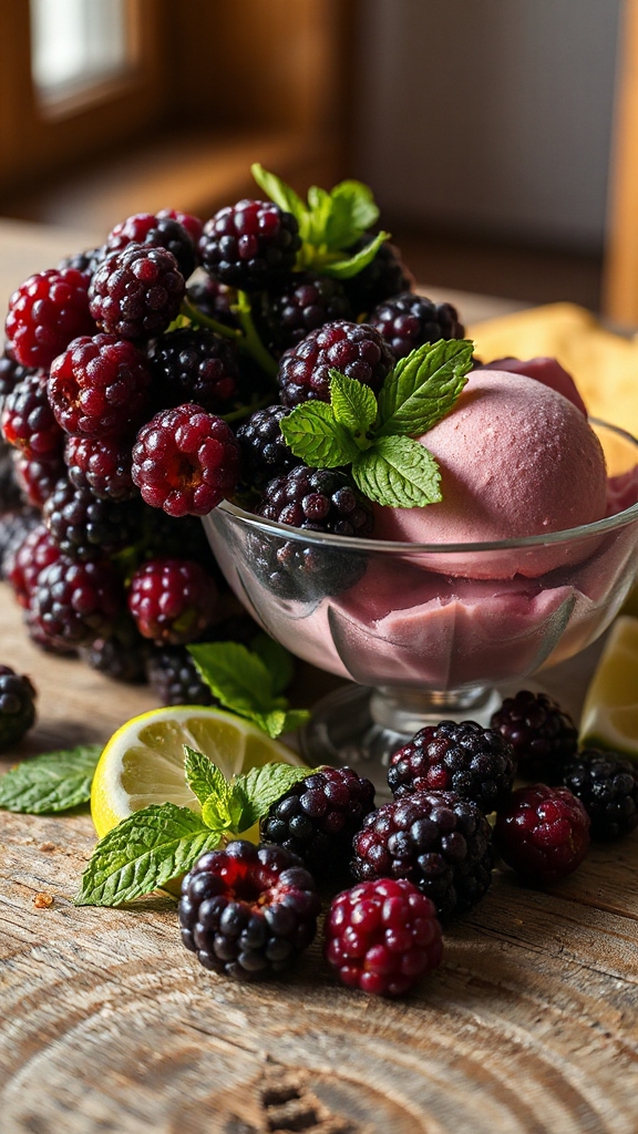 tart blackberry sherbet pairings