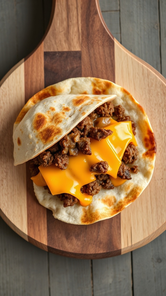tasty cheeseburger quesadilla fusion