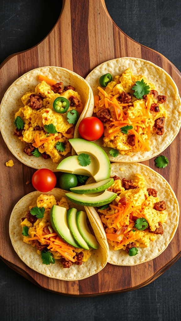 texas chorizo migas tacos