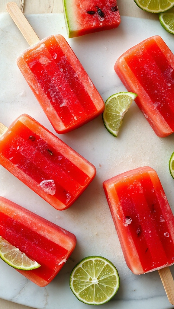 texas watermelon lime popsicle