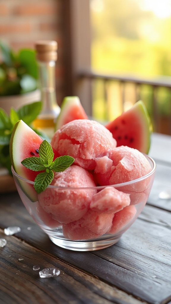 texas watermelon sorbet frozen
