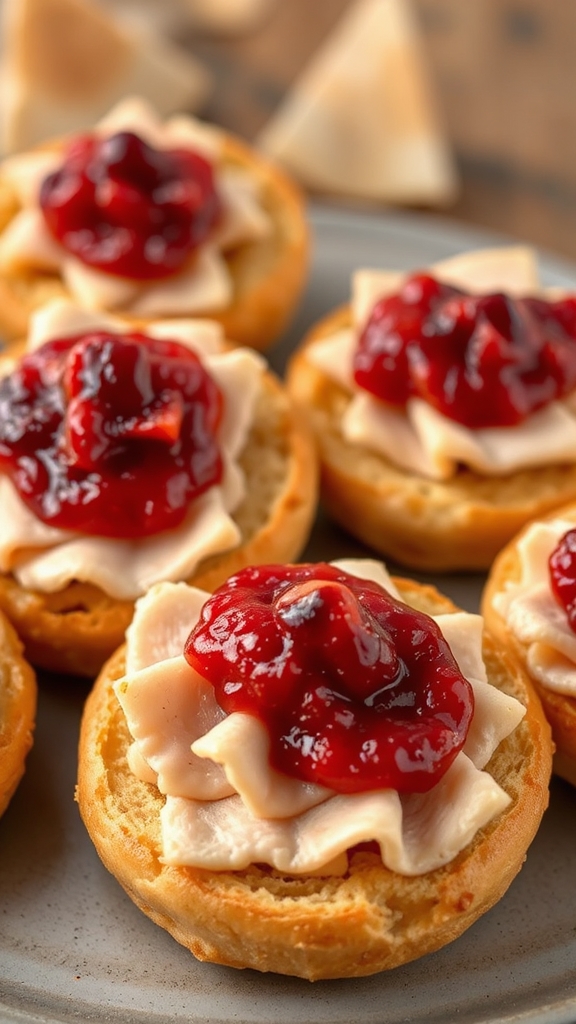 thanksgiving turkey cranberry bites