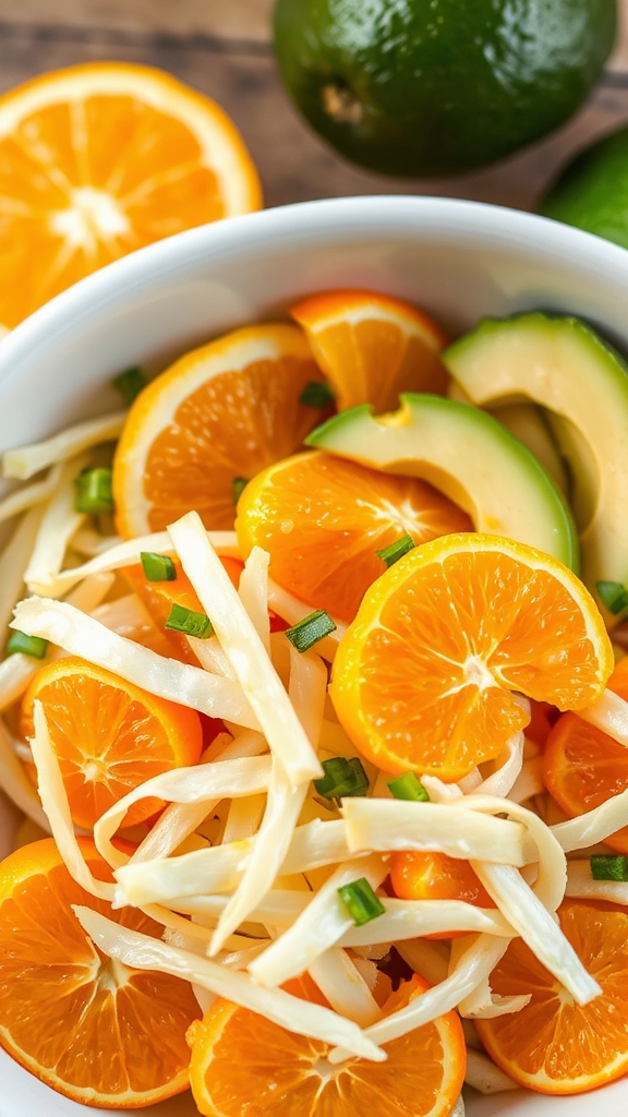 thinly sliced jicama tips