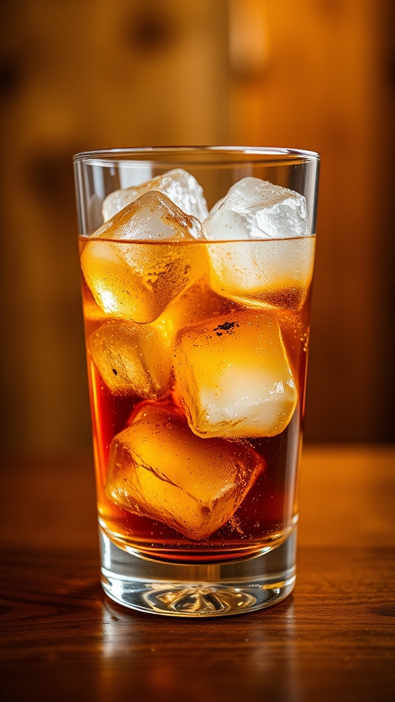 three quarters ice bourbon tips