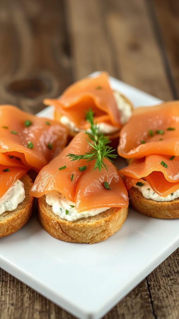 toasted baguette with salmon