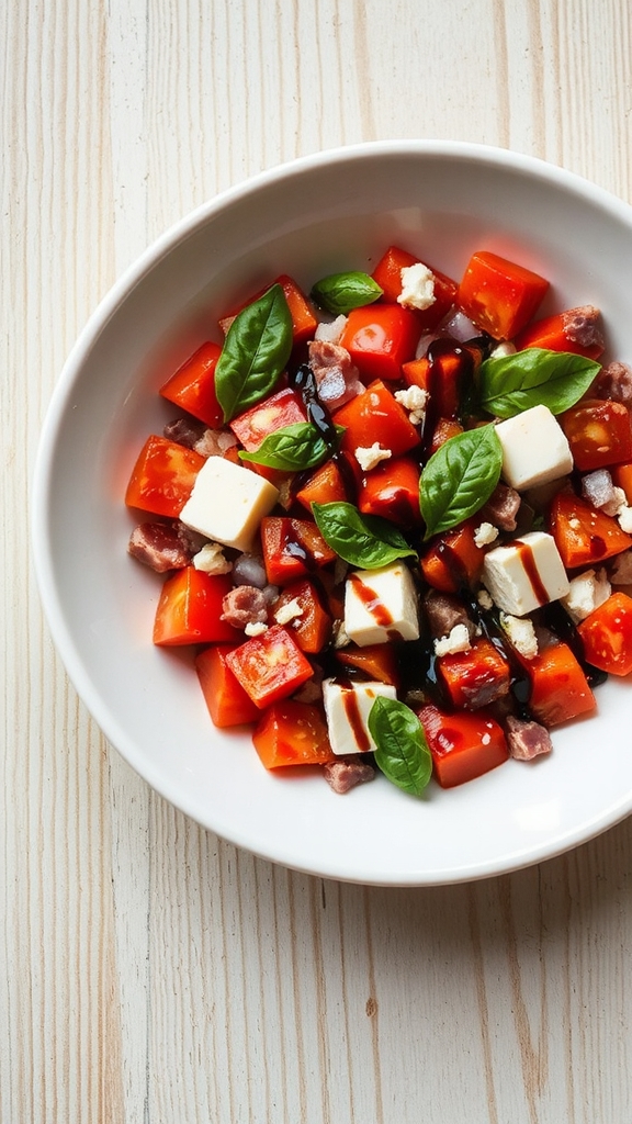 tomatoes basil mozzarella balsamic