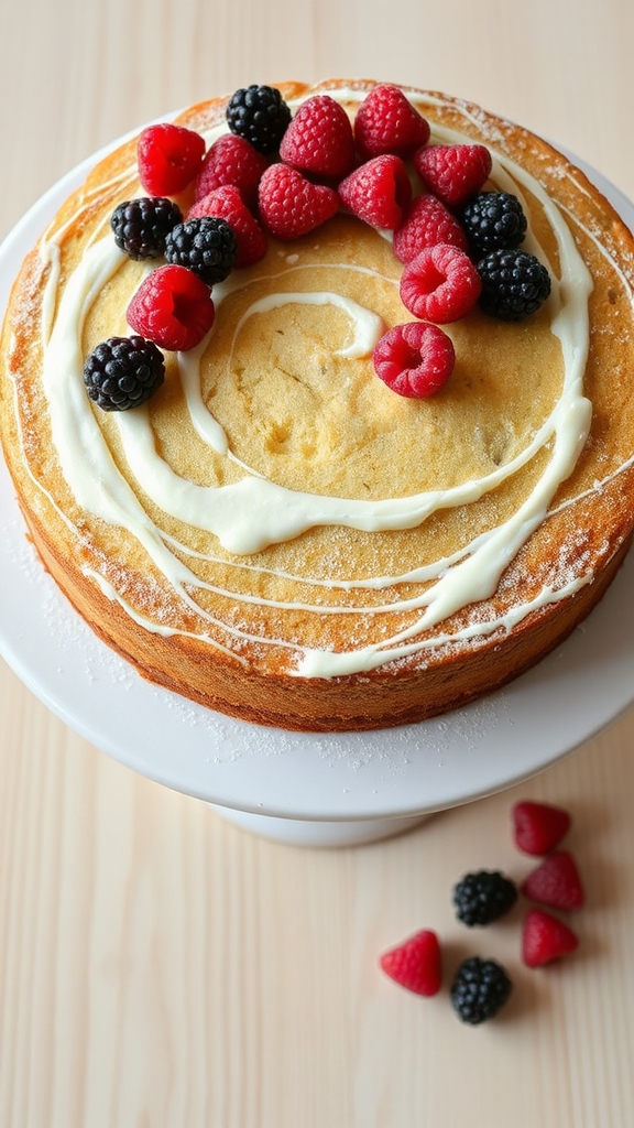 triple berry creme cake
