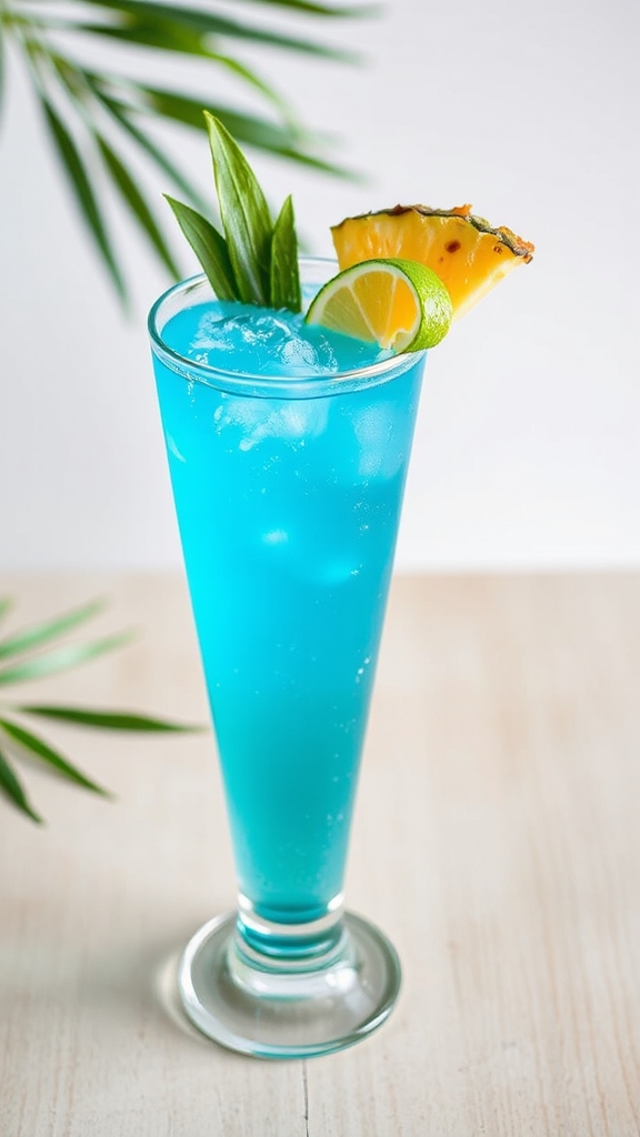 tropical blue hawaii cocktail