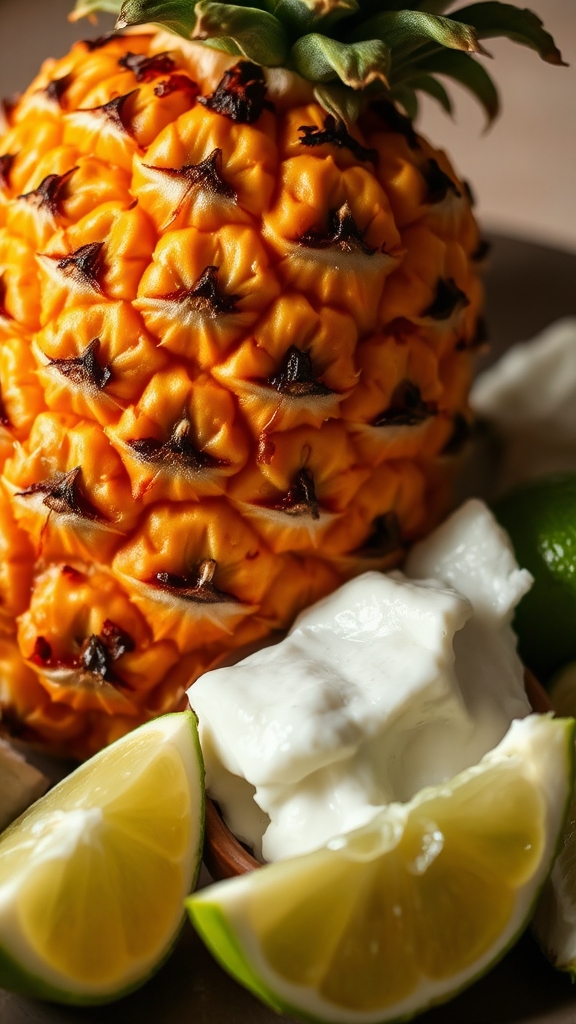 tropical charred pineapple sorbet
