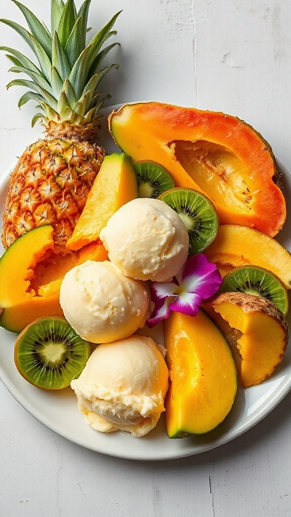 tropical fruit sorbet pairings
