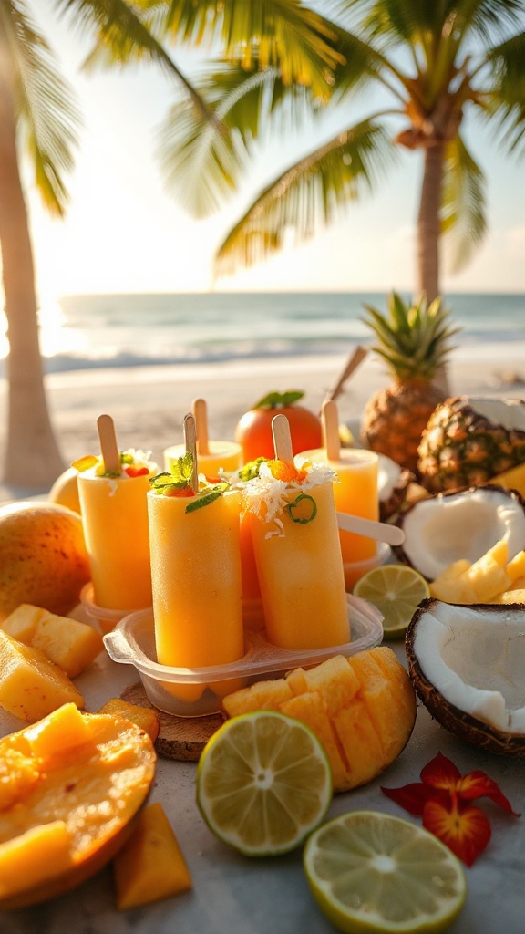 tropical mango lime popsicles