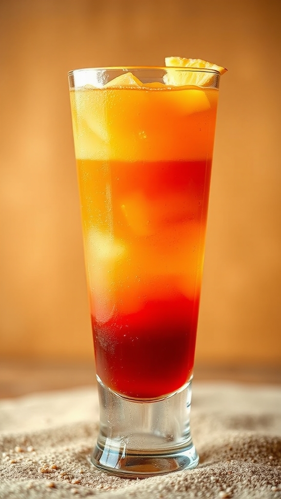 tropical rum fruit cocktail