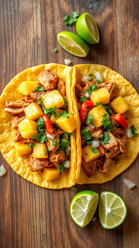 tropical slow cooked pork tacos