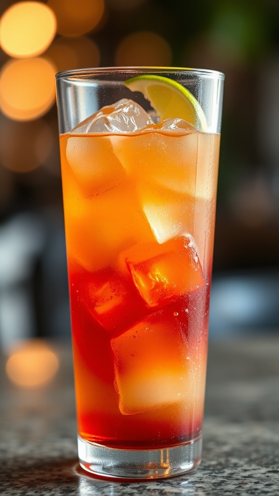 tropical sunset rum shake