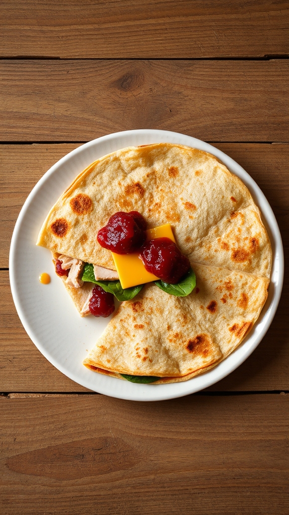 turkey cranberry breakfast quesadilla