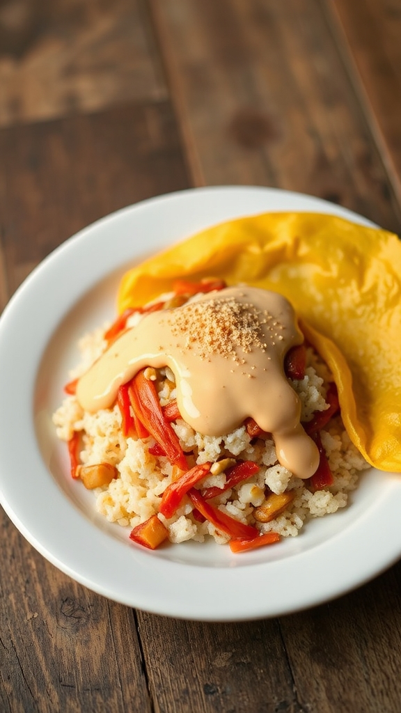 vegan kimchi omelette delight