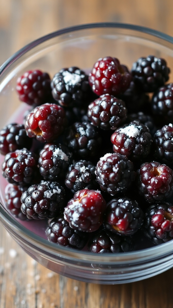 vibrant blackberry rum sherbet