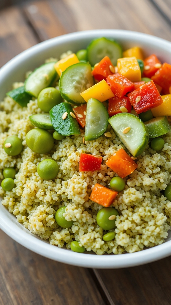 vibrant matcha quinoa preparation