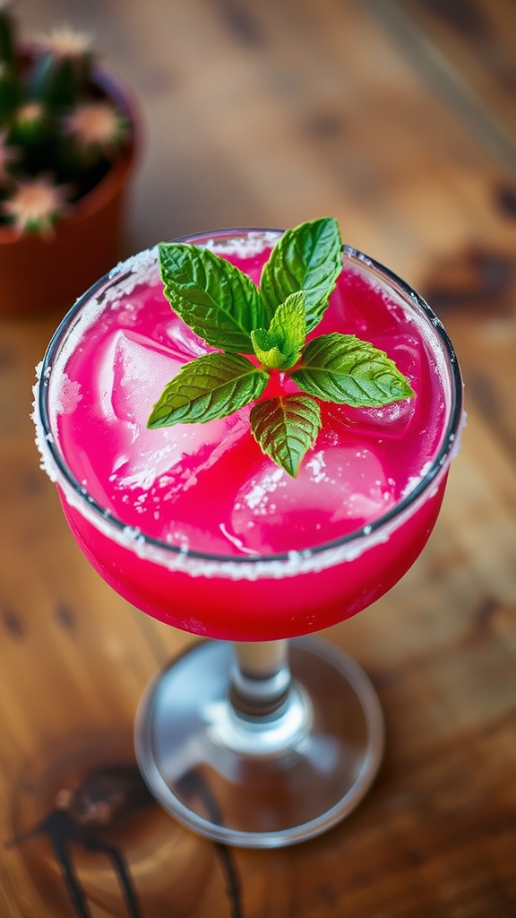 vibrant prickly pear margarita