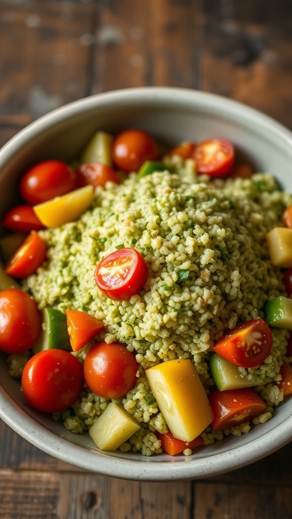 vibrant quinoa matcha salad