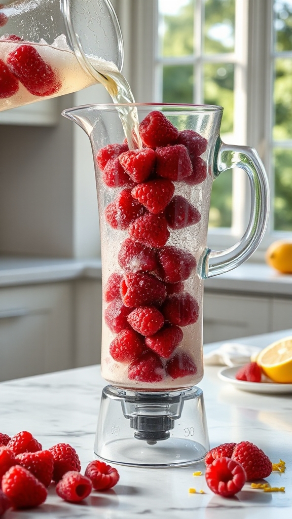 vibrant tangy raspberry sorbet