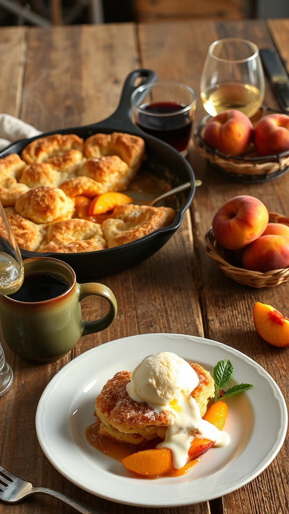 warm peach cobbler pairings
