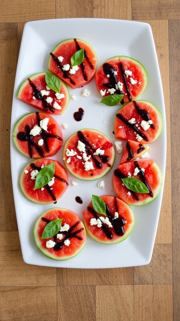 watermelon feta basil glaze