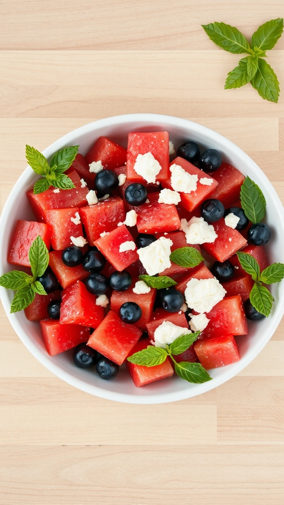 watermelon feta blueberry mint