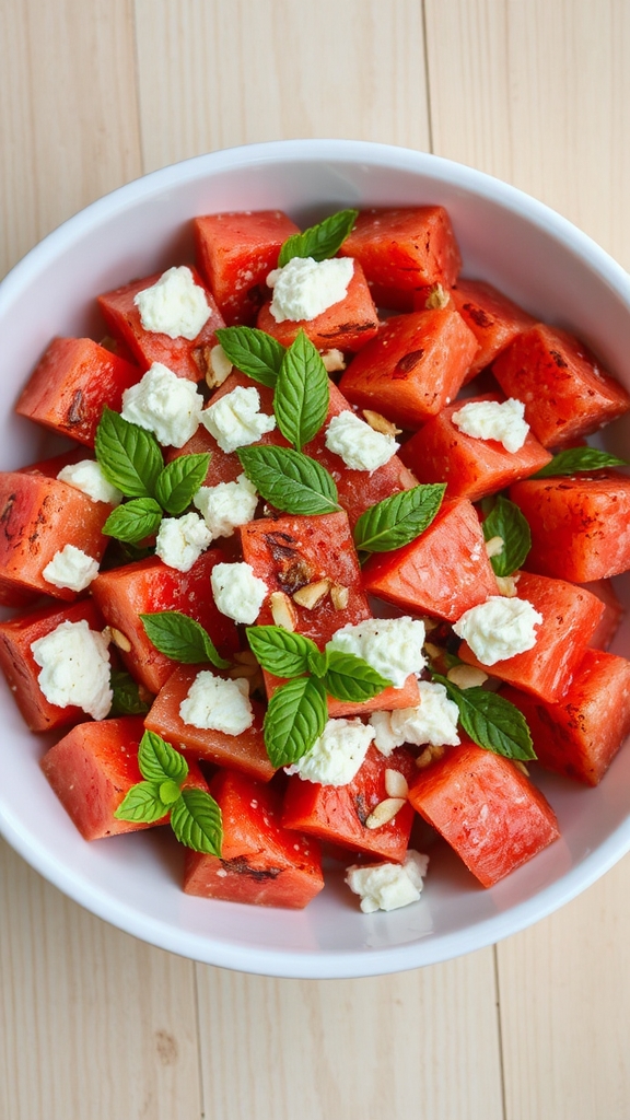 watermelon feta breakfast salad