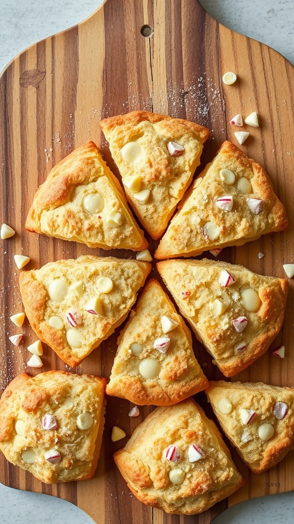 white chocolate peppermint scones